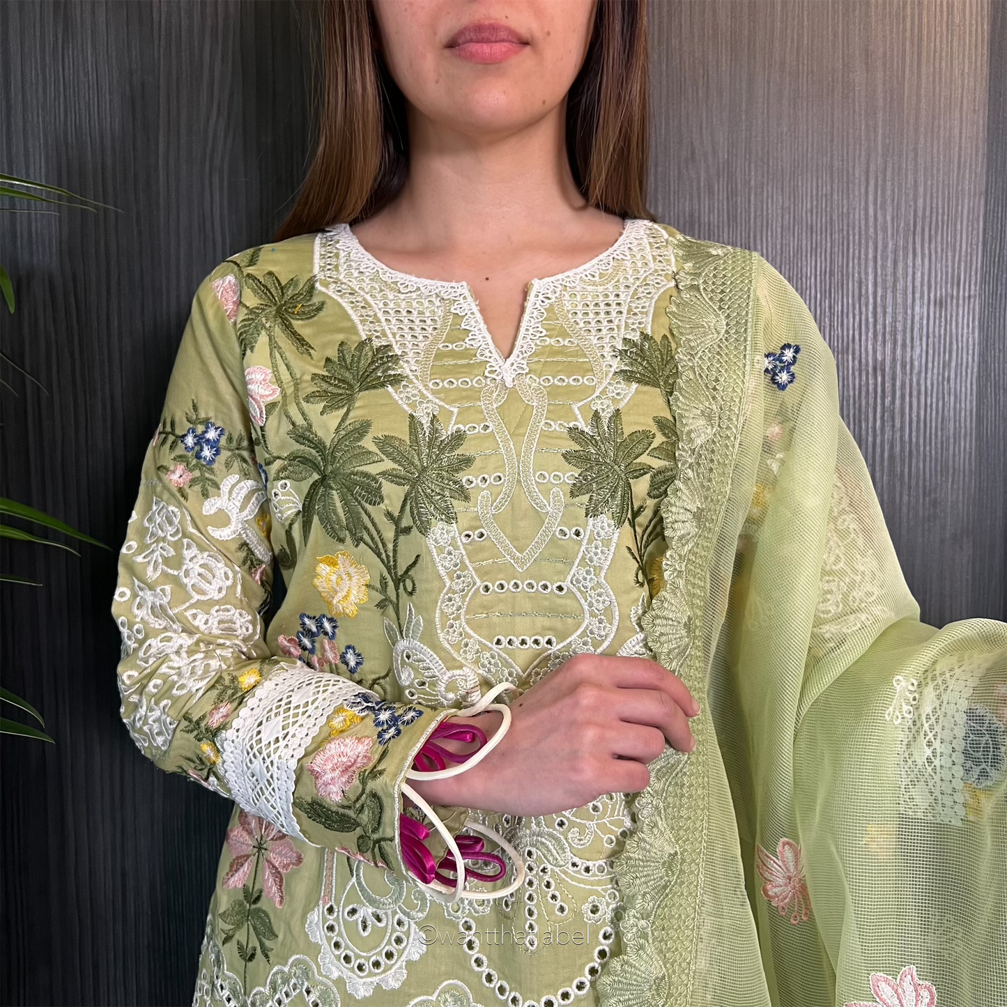 Mariya Green Heavily Embroidered Chikankari Lawn Suit