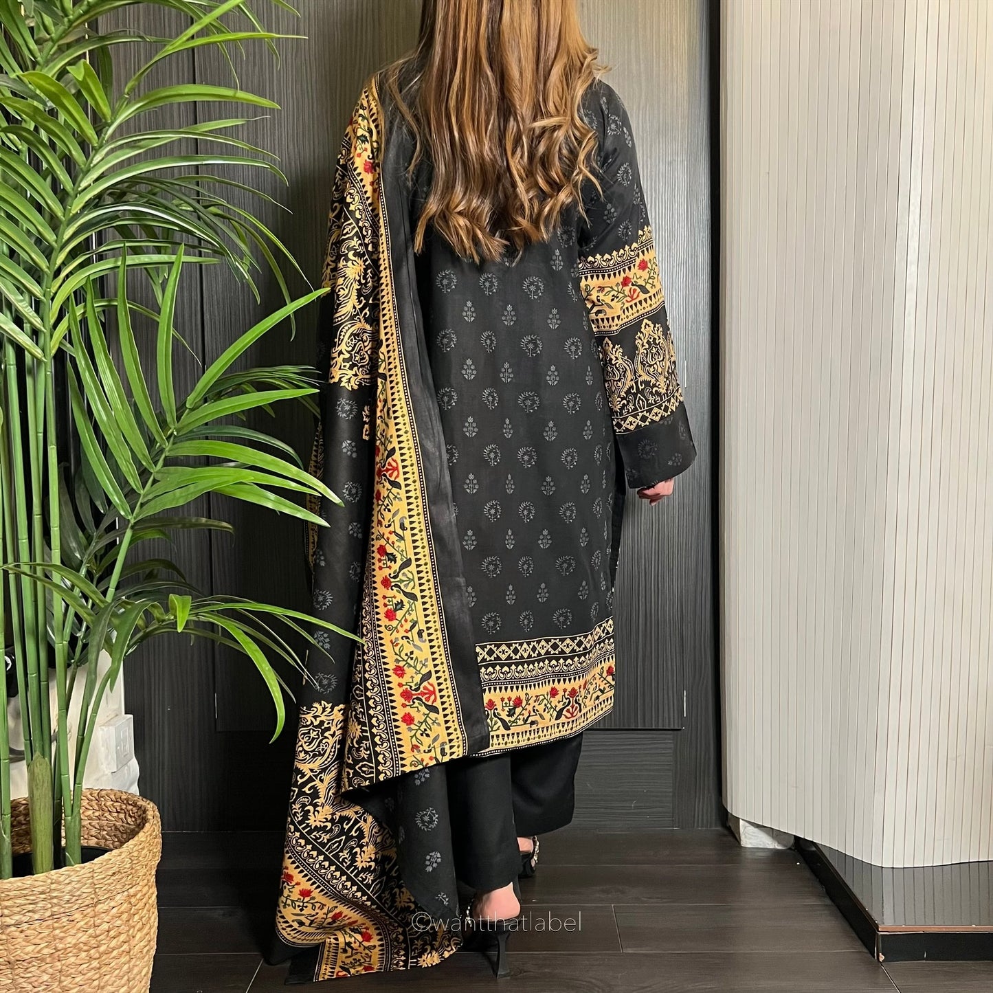 Nayra Black Red Sequin Embroidered Lawn Suit
