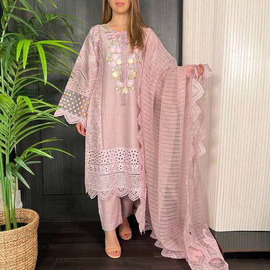 Karma Original Mauve Pearl Embroidered Kameez Suit