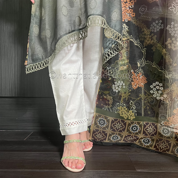 Green Ombre Mirror Embroidered Jacquard Suit
