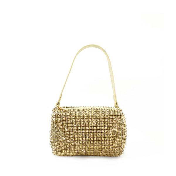 Gold Diamante Mini Pouch Bag
