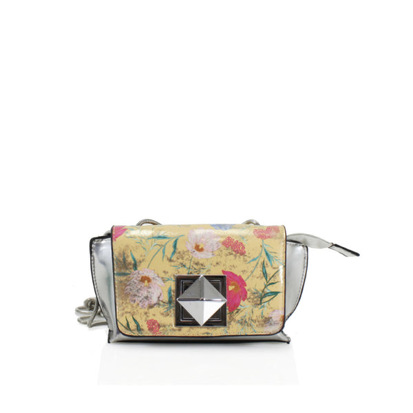 Metallic Gold Floral Cross Body Clutch Bag