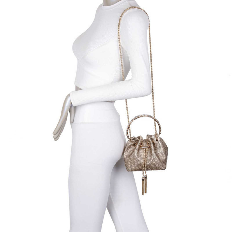 Gold Diamante Chain Strap Potli Bag