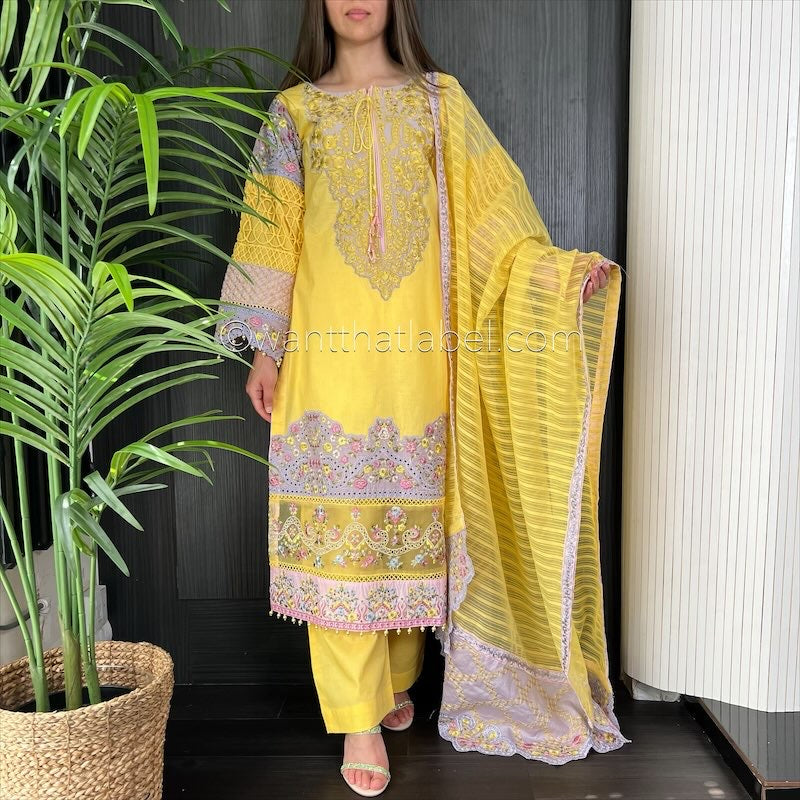 Karma Original Lilac Pink Chikankari Embroidered Suit