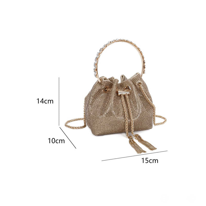 Gold Diamante Chain Strap Potli Bag