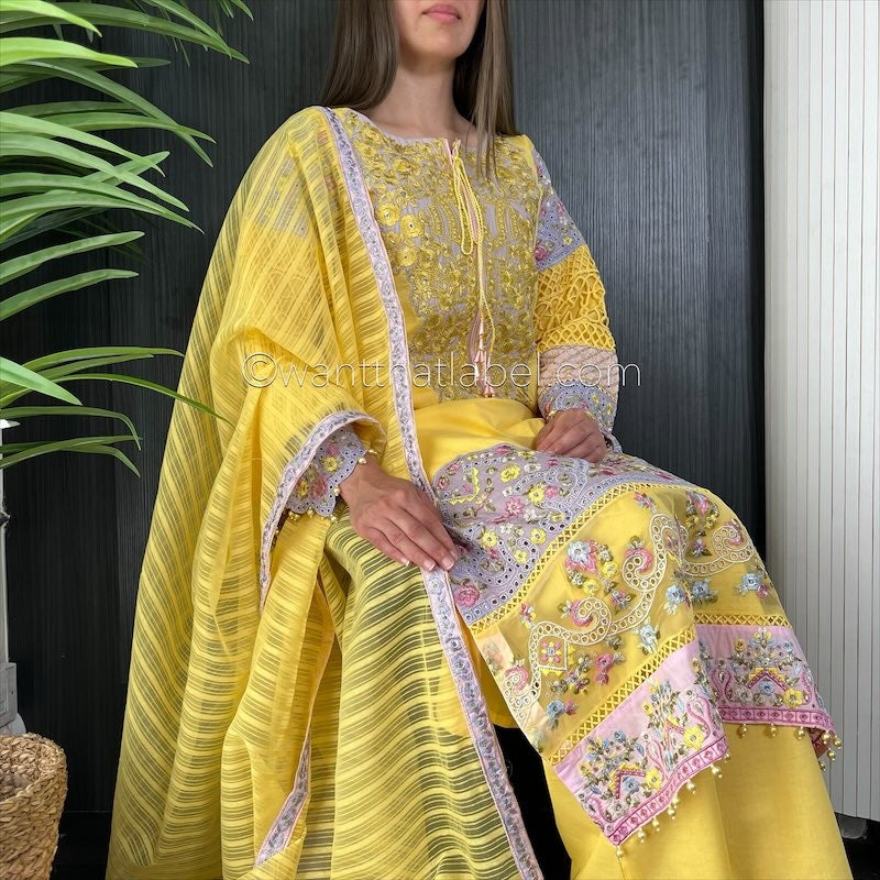 Karma Original Lilac Pink Chikankari Embroidered Suit