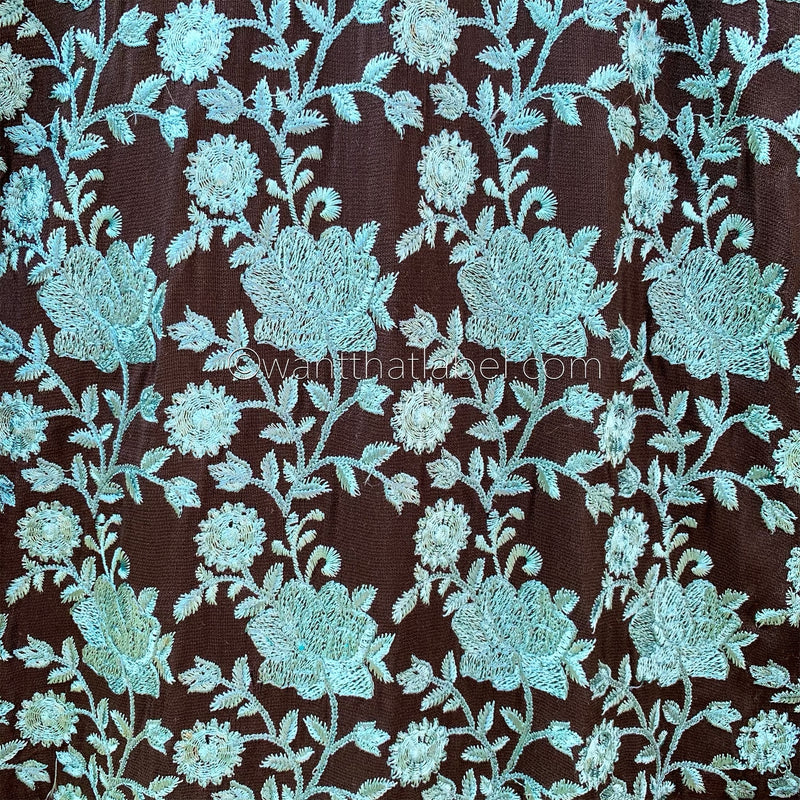 Areeba Saleem Original Black Blue Embroidered Suit