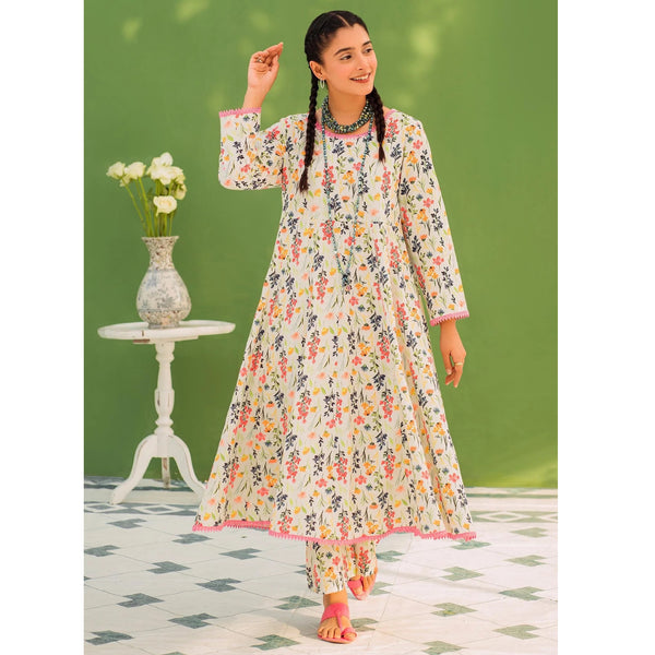 Garnet Mixed Floral Khaddar 2 Piece Dress Suit