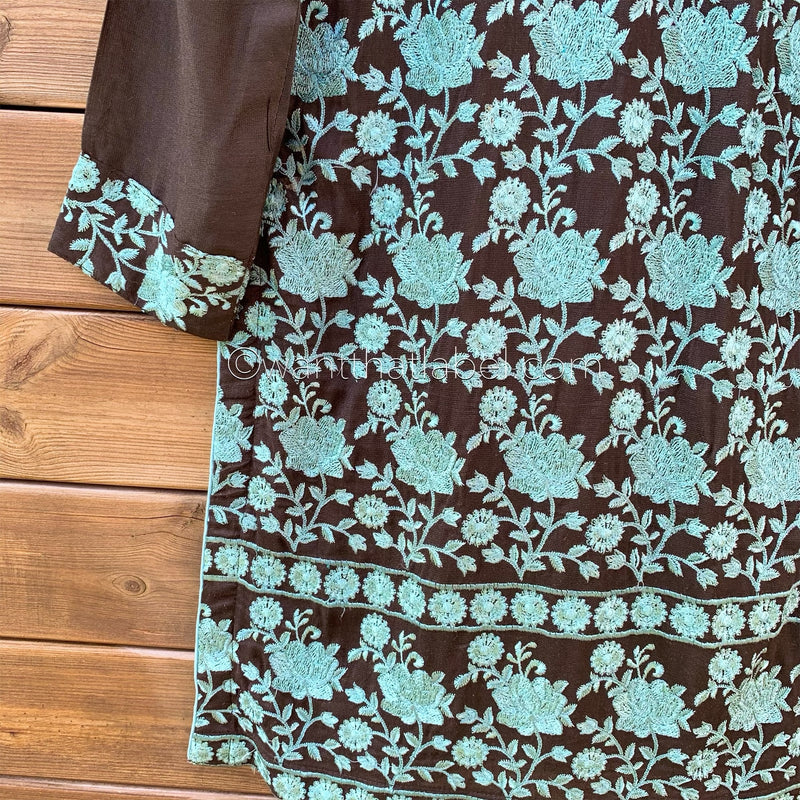 Areeba Saleem Original Black Blue Embroidered Suit