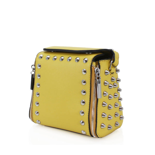 Yellow Studded Cross Body Bag