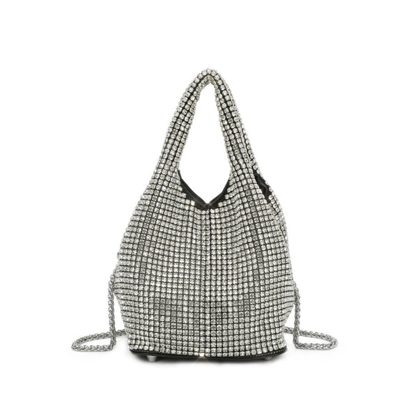 Silver Diamante Grab Sack Bag